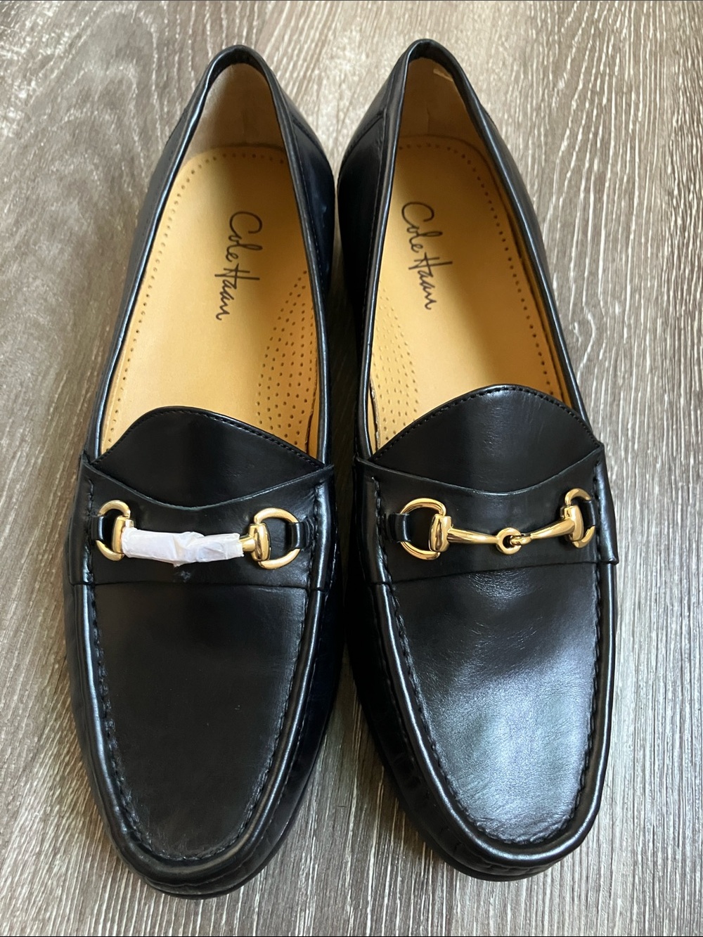Cole Haan Ascot II black leather slip-on loafers gold-toned horsebit detail - Picture 17 of 17